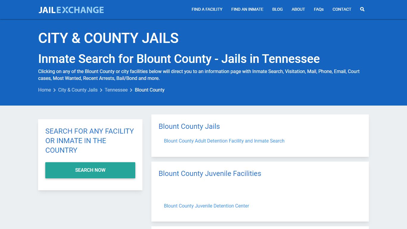 Inmate Search for Blount County | Jails in Tennessee - Jail Exchange